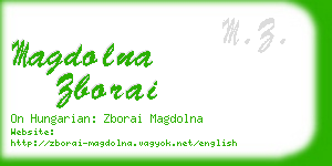 magdolna zborai business card